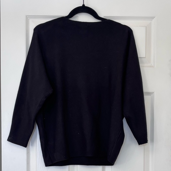 Aaeda Sioni Felted Floral Dolman Sleeve Boat Neck Pullover Sweater - Picture 2 of 6